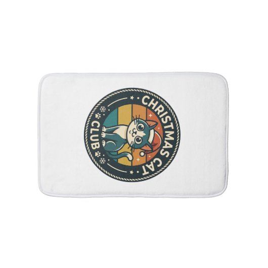 Tapis De Bain Conception de chat de Noël - Club de chat de Noël (Devant)