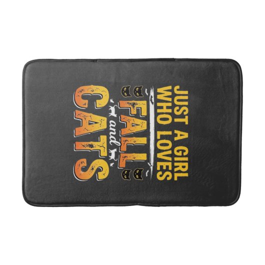 Tapis De Bain Conception de chats fille d'automne Halloween_1 (Devant)