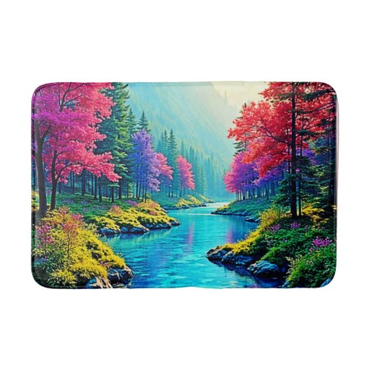 Tapis De Bain Conception de chemin forestier onirique de la rivi (Devant)