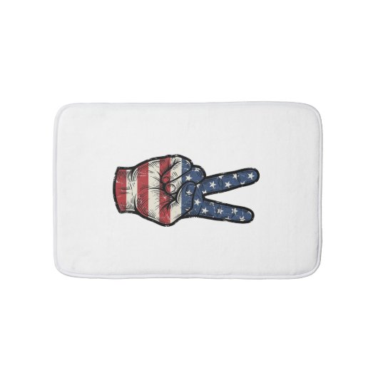Tapis De Bain Conception de chemise vectorielle main de paix pat (Devant)