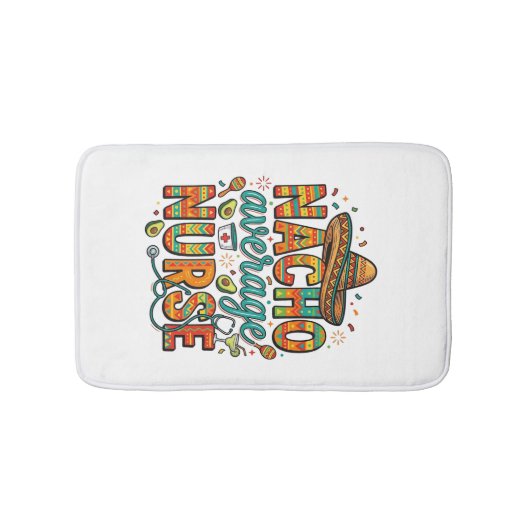 Tapis De Bain Conception de chemise vectorielle Nacho Average Nu (Devant)