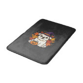 Tapis De Bain Conception de chien de citrouille d'Halloween de B (Angle)