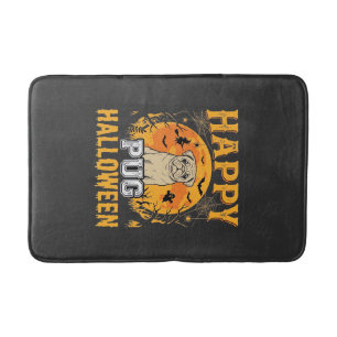 Tapis De Bain Conception de chien effrayant Halloween Pug heureu