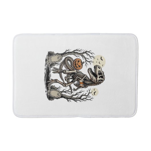 Tapis De Bain Conception de cimetière d'Halloween de dinosaure d (Devant)