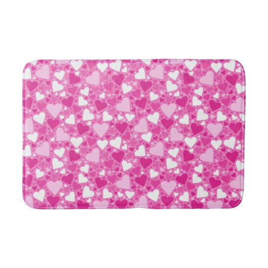 Tapis De Bain Conception de cœurs roses pour la sensibilisation (Devant)
