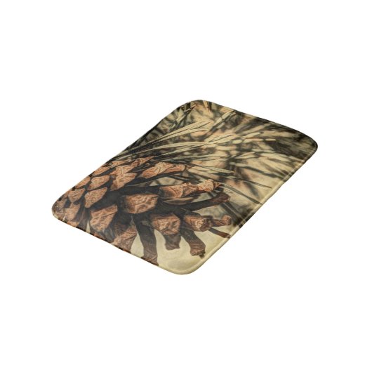 Tapis De Bain Conception de cône de pin rustique (Angle)