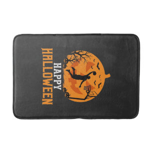 Tapis De Bain Conception de dunk de basket-ball Halloween citrou