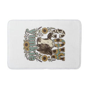 Tapis De Bain Conception de ferme de tournesol Yunkie vache vint