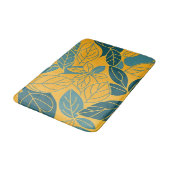 Tapis De Bain Conception de feuille botanique moderne sarcelle e (Angle)