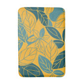 Tapis De Bain Conception de feuille botanique moderne sarcelle e (Devant (Vertical))