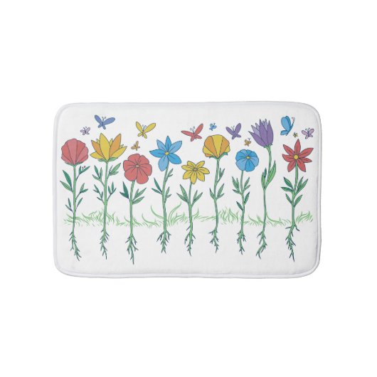 Tapis De Bain Conception de fleurs en croissance (Devant)