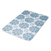 Tapis De Bain Conception de flocon de neige bleu complexe  (Angle)