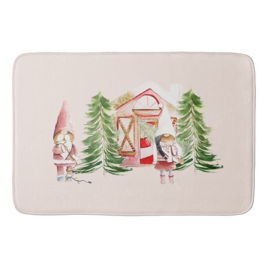 Tapis De Bain Conception de gnome de Noël 1  (Devant)