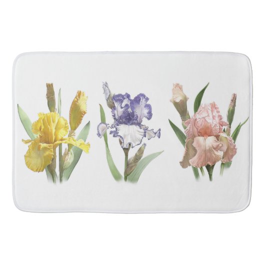 Tapis De Bain Conception de jardin de fleurs d'iris (Devant)