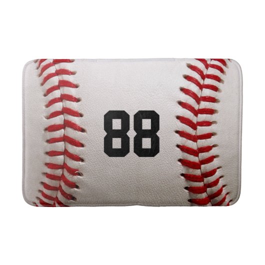 Tapis De Bain Conception de joueur de baseball avec numéro de ma (Devant)