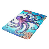Tapis De Bain Conception de la lueur d'octopus corail (Angle)