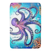 Tapis De Bain Conception de la lueur d'octopus corail (devant Vertical)