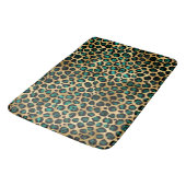Tapis De Bain Conception de la série Léopard sarcelle et or 14 (Angle)
