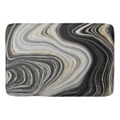 Tapis De Bain Conception de l'Agate Noir et Or (Devant)