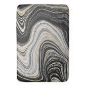 Tapis De Bain Conception de l'Agate Noir et Or (devant Vertical)