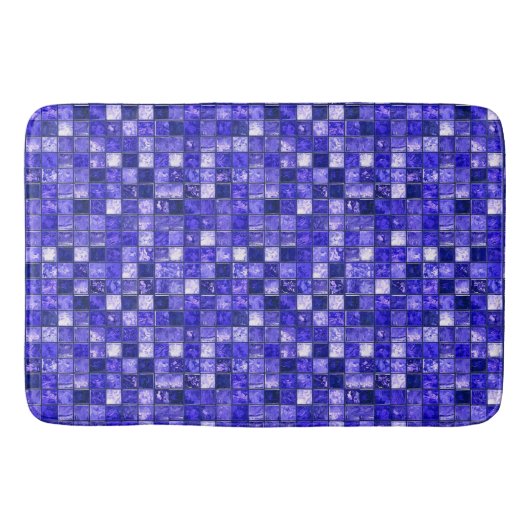Tapis De Bain Conception de mosaïque bleue abstraite avec textur (Devant)