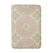 Tapis De Bain Conception de motif mandala rose et vert (Devant (Vertical))
