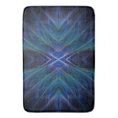 Tapis De Bain Conception de plume fractale bleue (devant Vertical)
