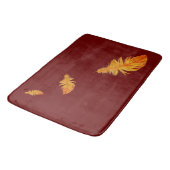 Tapis De Bain Conception de plumes orange (Angle)