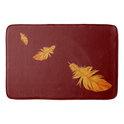 Tapis De Bain Conception de plumes orange (Devant)