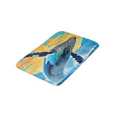 Tapis De Bain Conception de saut de liberté océanique de baleine (Angle)
