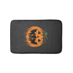 Tapis De Bain Conception de silhouette de citrouille Halloween B