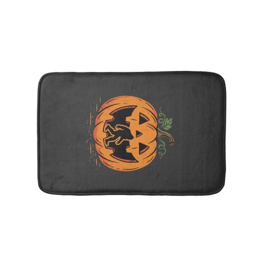Tapis De Bain Conception de silhouette de citrouille Halloween B (Devant)
