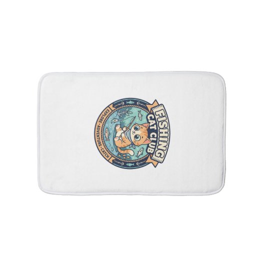 Tapis De Bain Conception de T-shirt de chat de pêche - Chat de p (Devant)