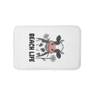 Tapis De Bain Conception de T-Shirt de gravure vintage de vache 