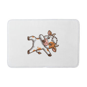 Tapis De Bain Conception de T-Shirt de gravure vintage de vache 