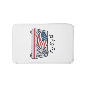 Tapis De Bain Conception de T-shirt vintage de musique de table