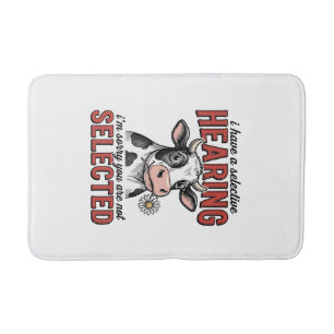 Tapis De Bain Conception de t-shirt vintage de vache à l'ouïe sé