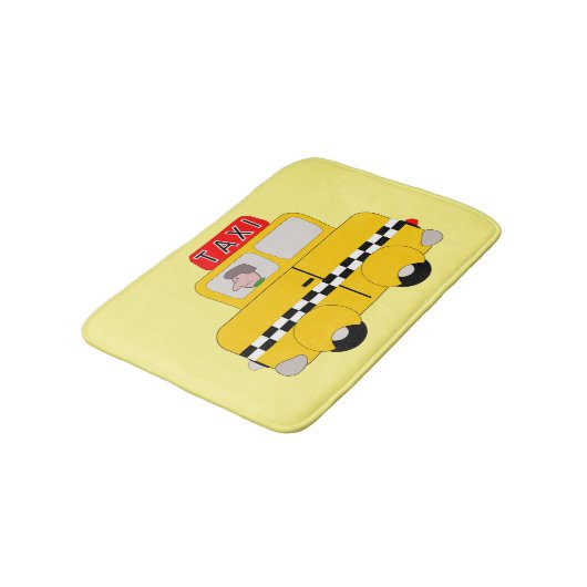 Tapis De Bain Conception de taxi jaune (Angle)