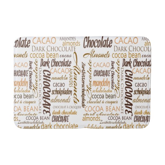 Tapis De Bain Conception de texte au chocolat, aux amandes et au (Devant)
