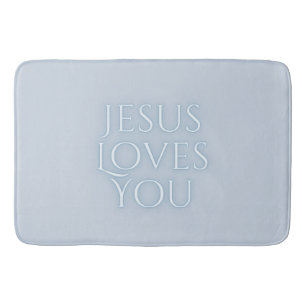 Tapis De Bain Conception de typographie chrétienne Jésus aime