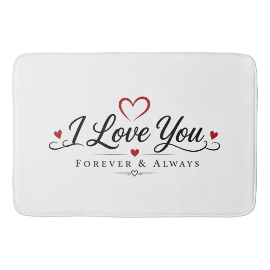 Tapis De Bain Conception de typographie Je t'aime (Devant)