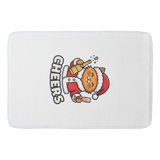 Tapis De Bain Conception de vecteur de chat de Noël Cheers (Devant)