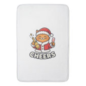 Tapis De Bain Conception de vecteur de chat de Noël Cheers (devant Vertical)