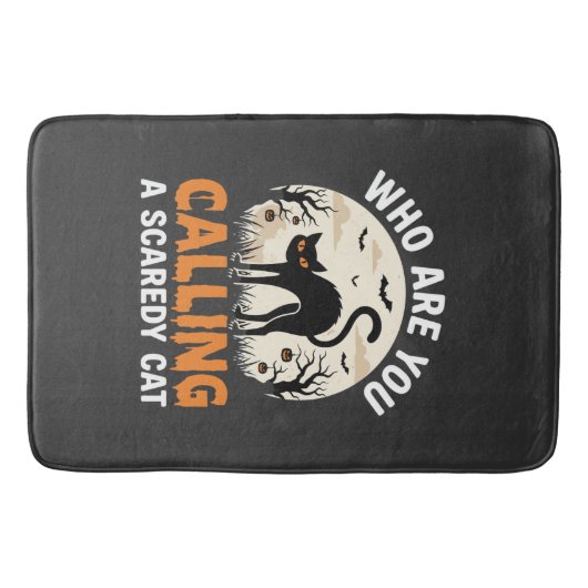 Tapis De Bain Conception de vecteur de chat noir drôle d'Hallowe (Devant)