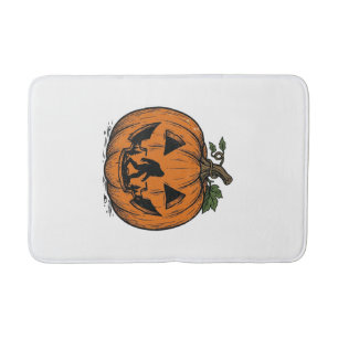 Tapis De Bain Conception de vecteur de Halloween de citrouille d