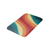 Tapis De Bain Conception d'ondes de style rétro multicolore (Angle)