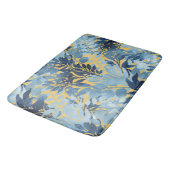 Tapis De Bain Conception du feuillage jaune bleu métallique trop (Angle)