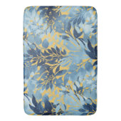 Tapis De Bain Conception du feuillage jaune bleu métallique trop (devant Vertical)