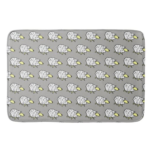 Tapis De Bain Conception du troupeau de moutons sur un (Devant)