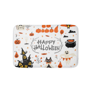 Tapis De Bain Conception d'un jeu Vintage d'éléments Halloween